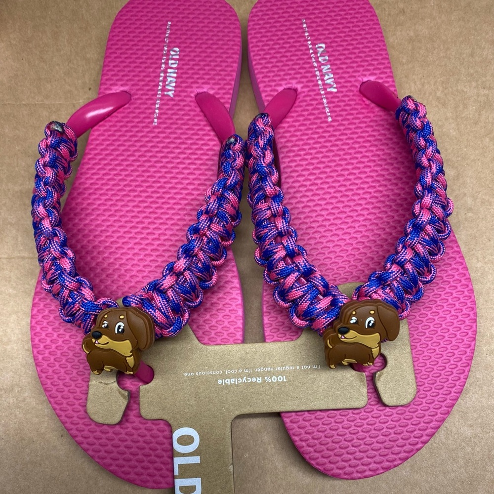 NWT HANDMADE DACHSHUND FLIP FLOPS